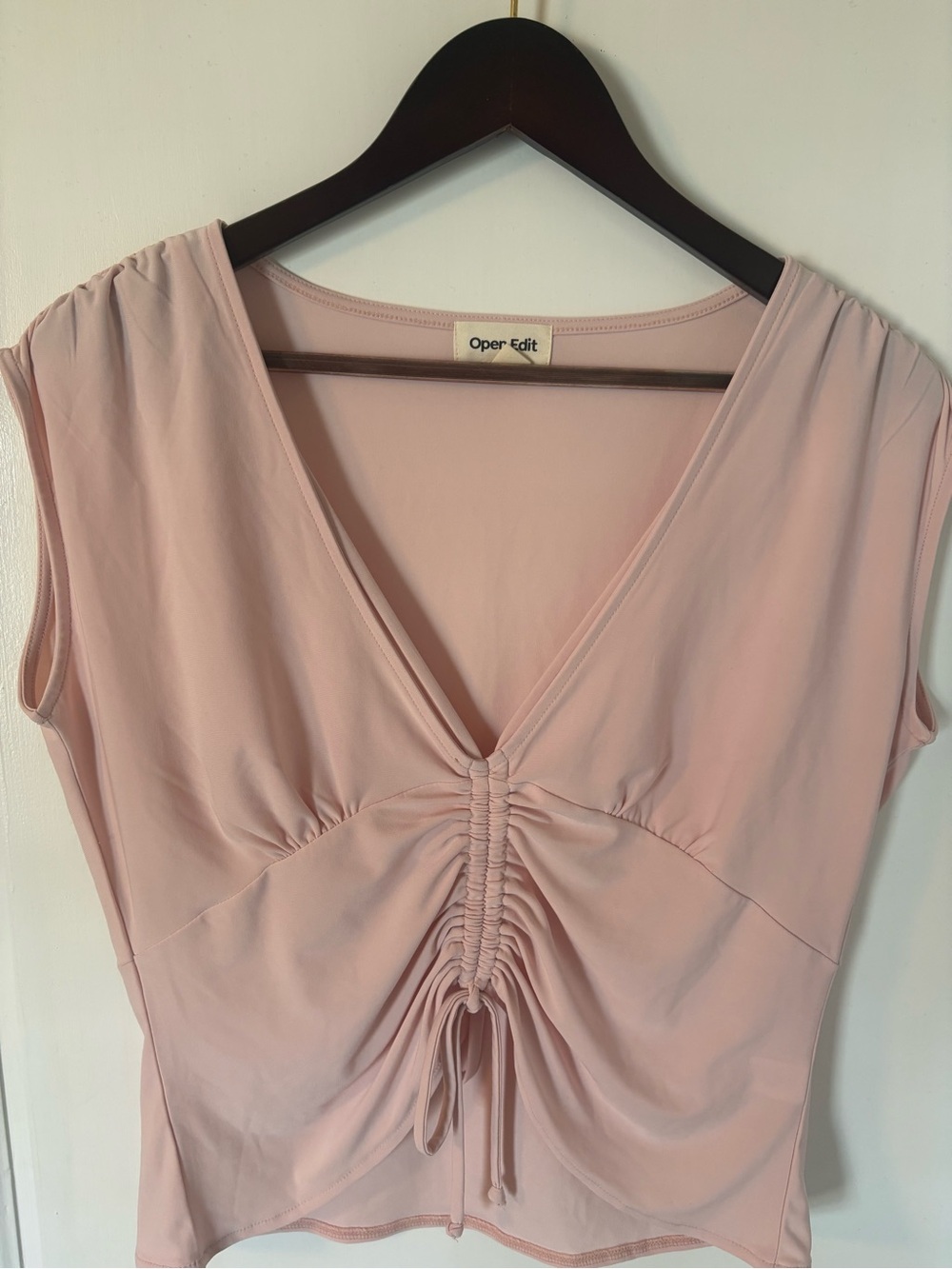 Open Edit Pale Pink Ruched Top - Picture 4 of 4